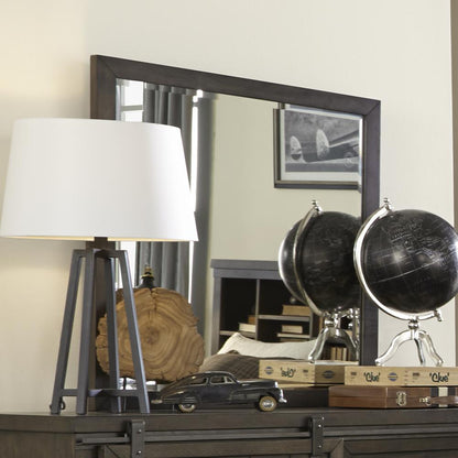 Thornwood Hills Mirror in Rock Beaten Brown w/ Saw Cuts