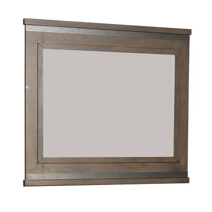 Thornwood Hills Mirror in Rock Beaten Brown w/ Saw Cuts
