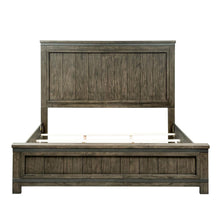 Thornwood Hills King California Panel Bed in Rock Beaten Brown w/ Saw Cuts