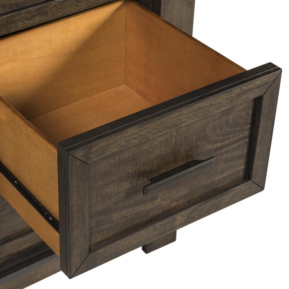 Thornwood Hills Dresser & Mirror in Rock Beaten Brown w/ Saw Cuts