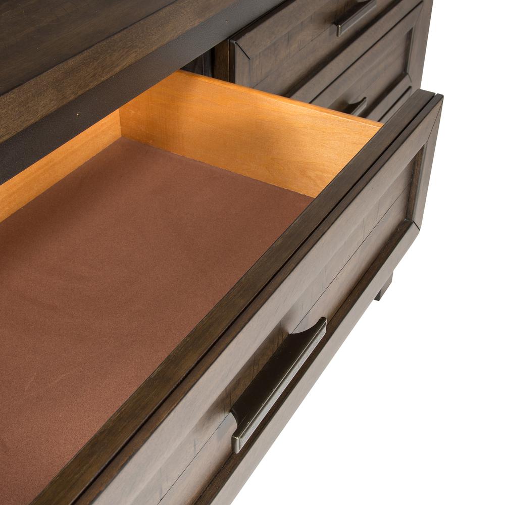 Thornwood Hills Dresser & Mirror in Rock Beaten Brown w/ Saw Cuts