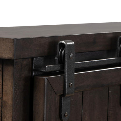 Thornwood Hills Queen Bookcase Bed in Rock Beaten Brown w/ Saw Cuts