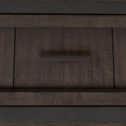 Thornwood Hills Full Bookcase Bed in Rock Beaten Brown w/ Saw Cuts