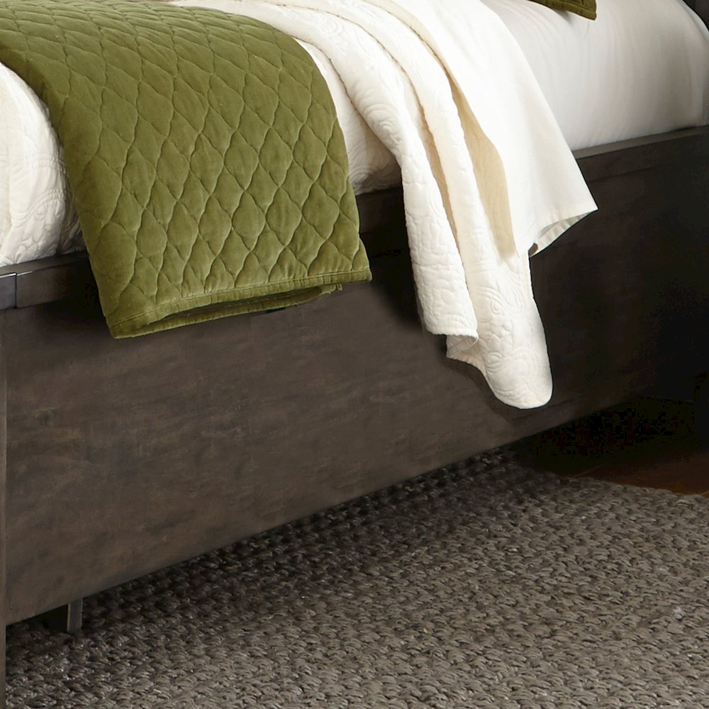 Full Bookcase Bed, Dresser & Mirror in Rubberwood Solids and Mango Veneers