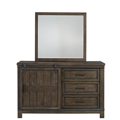Thornwood Hills Twin Bookcase Bed in Rock Beaten Brown w/ Saw Cuts