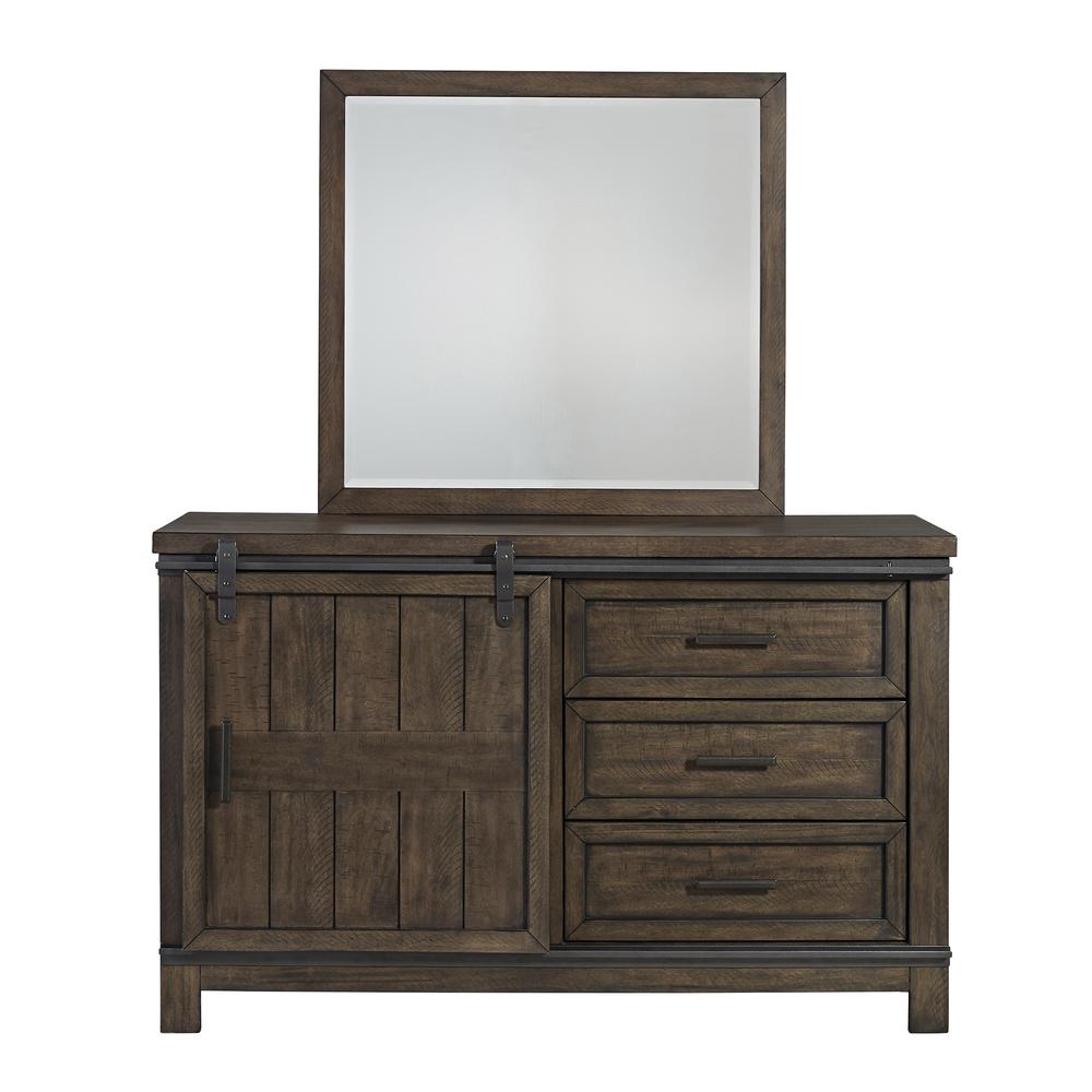 Thornwood Hills Twin Panel Bed in Rock Beaten Brown w/ Saw Cuts