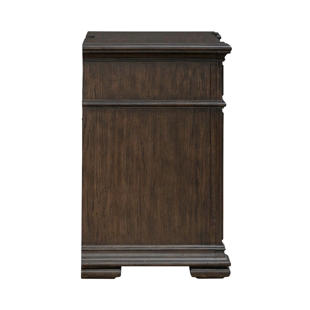Providence Park Bedroom Nightstand with AC USB Charging Station - Chateau Brown