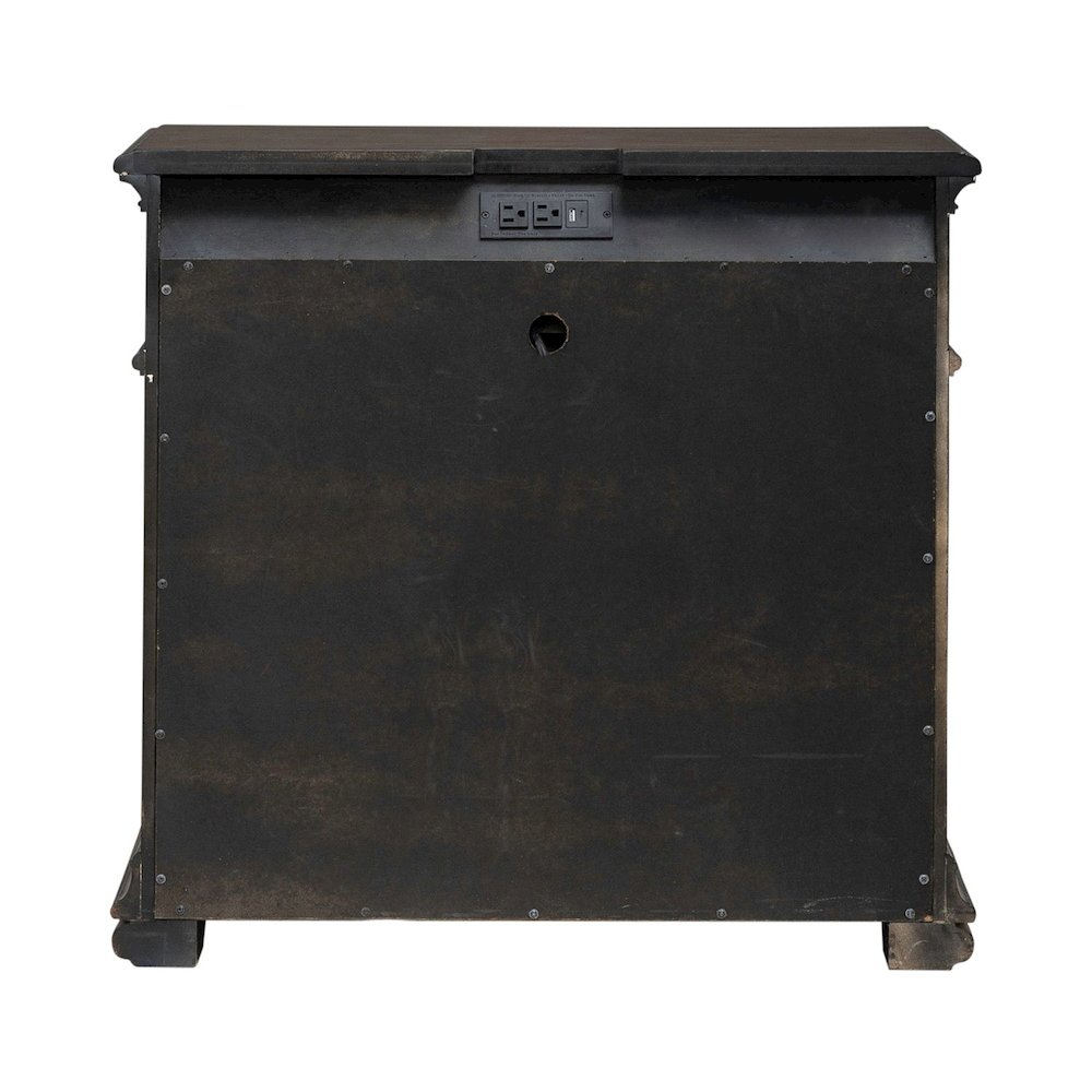 Providence Park Bedroom Nightstand with AC USB Charging Station - Chateau Brown