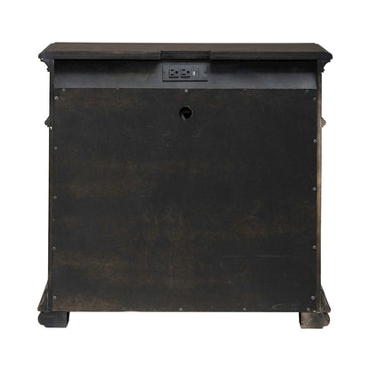 Providence Park Bedroom Nightstand with AC USB Charging Station - Chateau Brown