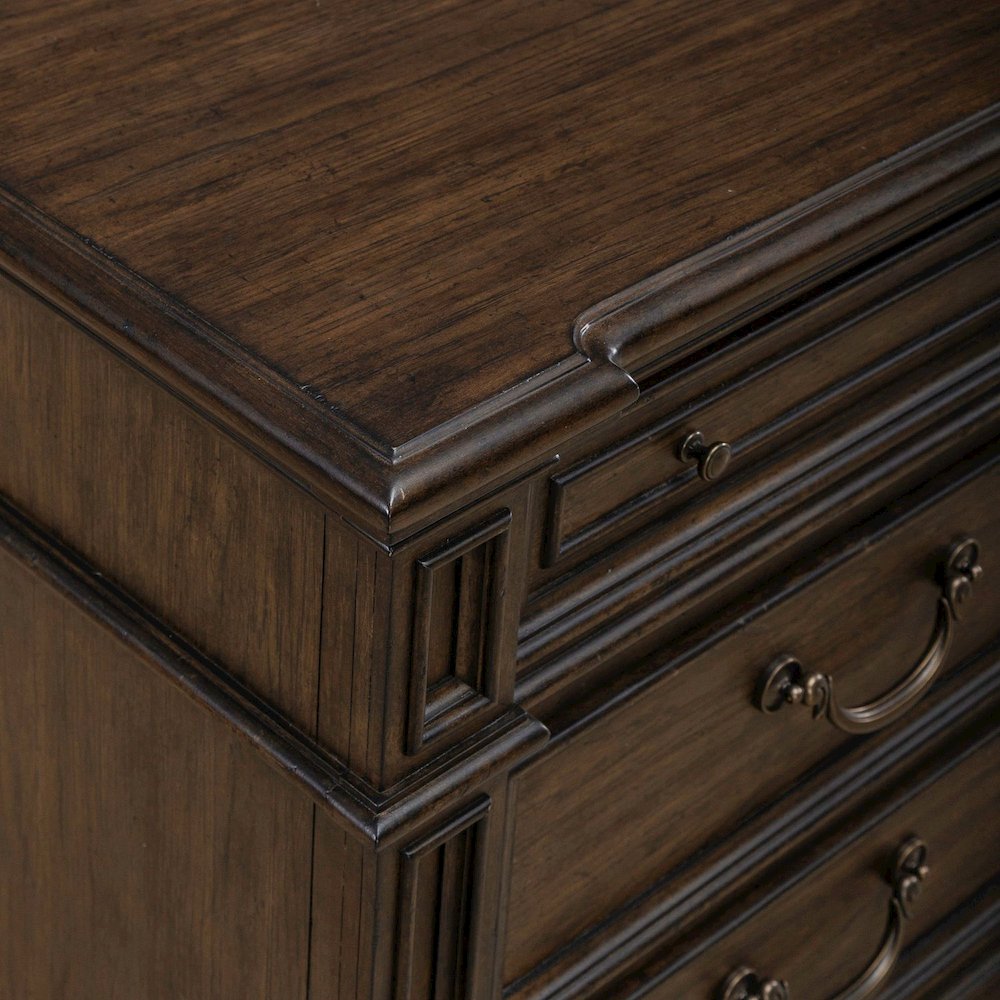 Providence Park Bedroom Nightstand with AC USB Charging Station - Chateau Brown