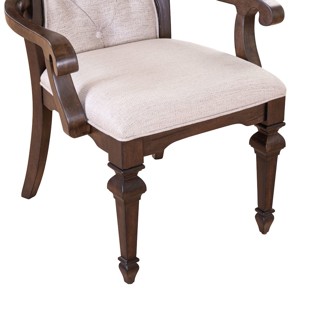 Providence Park Uph Arm Chair for Dining Room - Set of 2 - Chateau Brown
