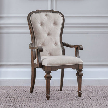 Providence Park Uph Arm Chair for Dining Room - Set of 2 - Chateau Brown
