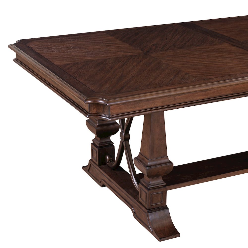 Table for Dining Room with 20" Self Storing Leaf - Chateau Brown Hickory Wood