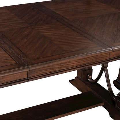 Table for Dining Room with 20" Self Storing Leaf - Chateau Brown Hickory Wood