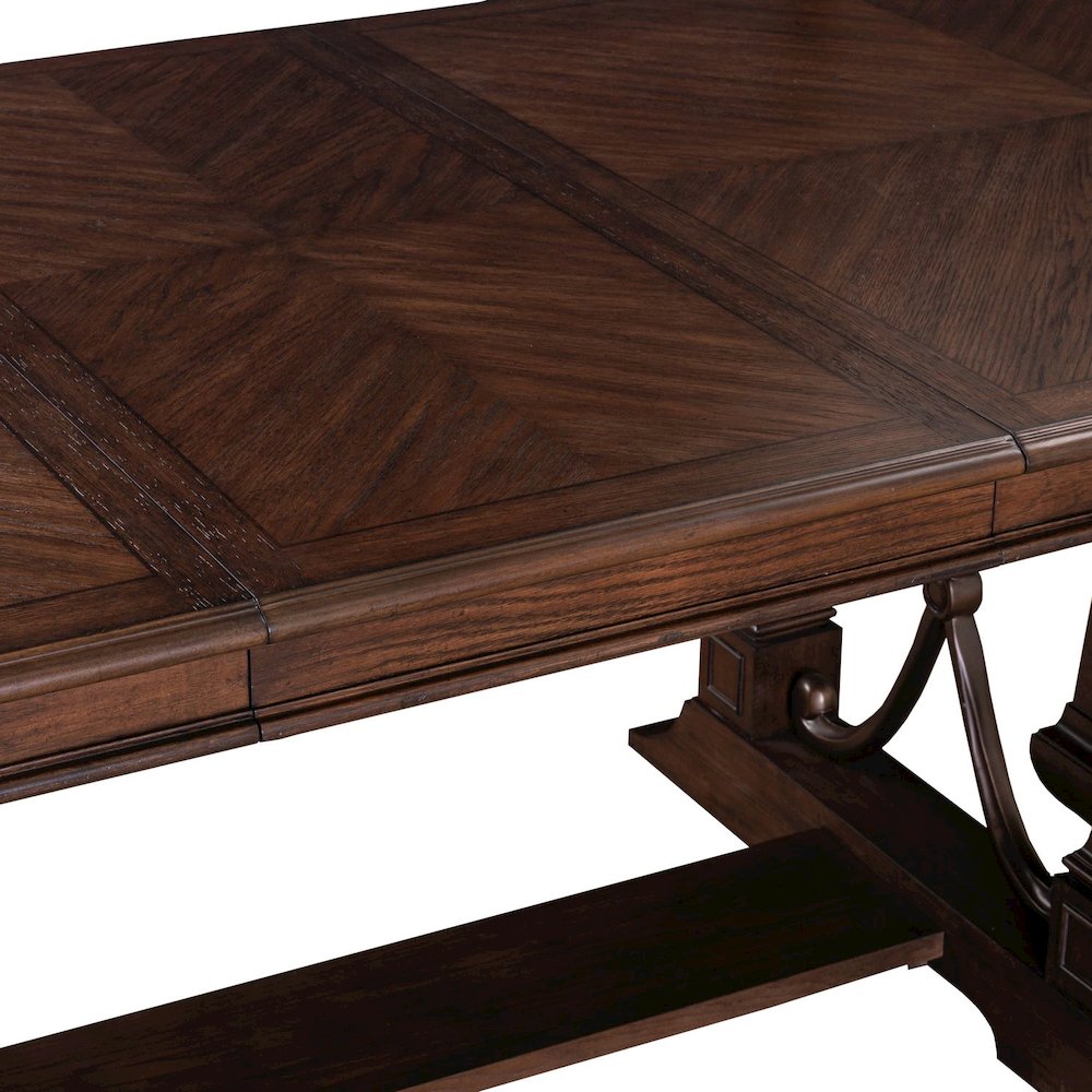 Table for Dining Room with 20" Self Storing Leaf - Chateau Brown Hickory Wood