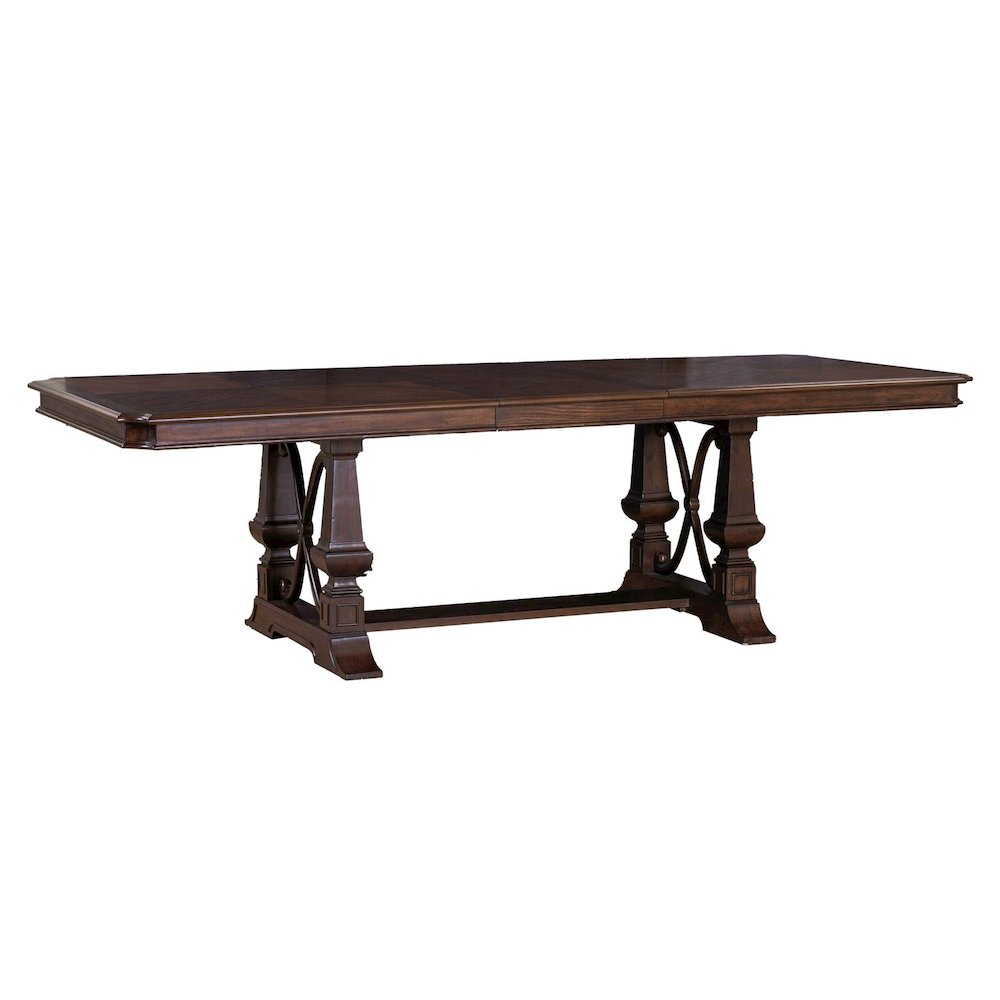 Table for Dining Room with 20" Self Storing Leaf - Chateau Brown Hickory Wood