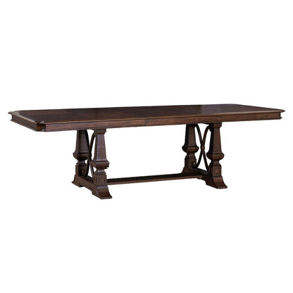 Table for Dining Room with 20" Self Storing Leaf - Chateau Brown Hickory Wood