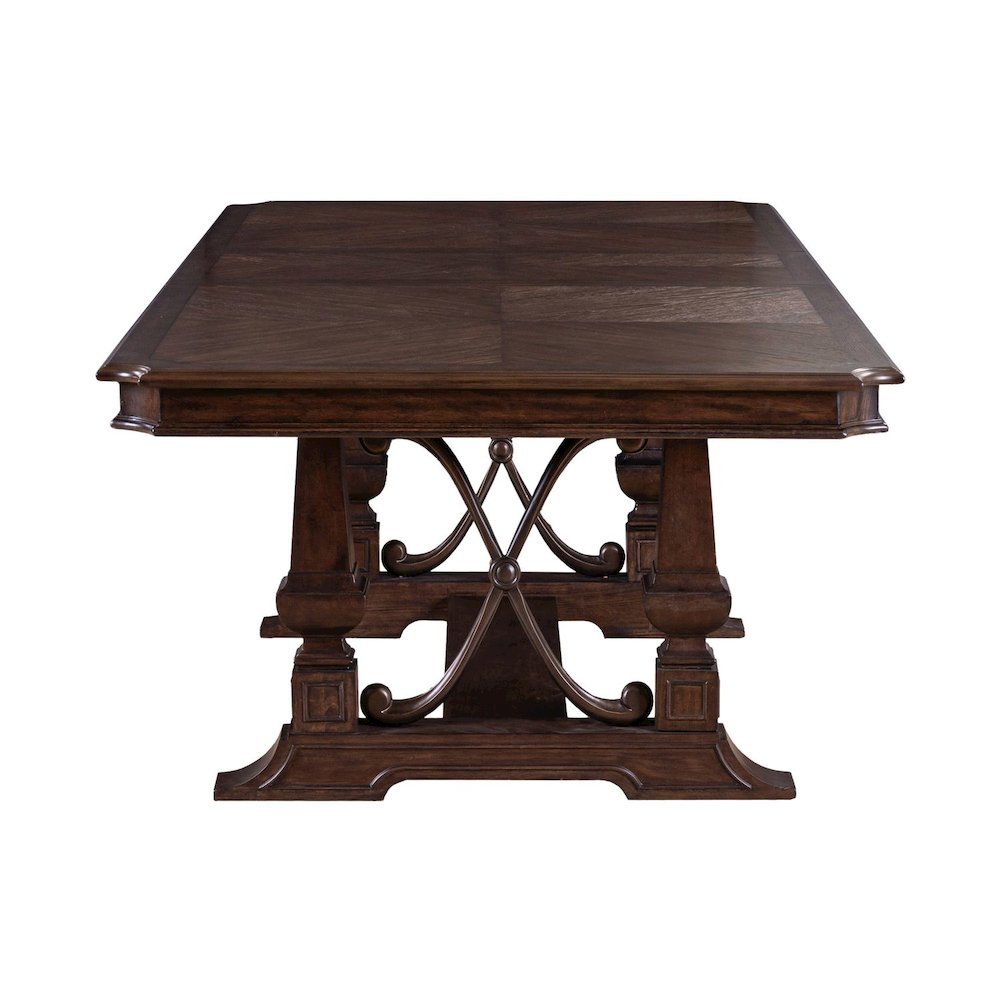 Table for Dining Room with 20" Self Storing Leaf - Chateau Brown Hickory Wood