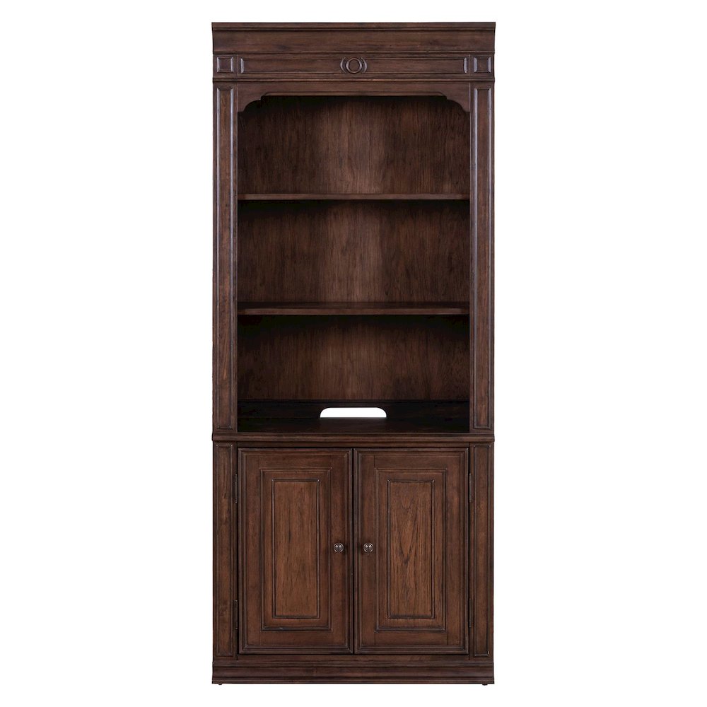 Bookcase Home Office Adjustable Shelves Display with Storage - Chateau Brown