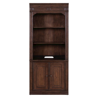 Bookcase Home Office Adjustable Shelves Display with Storage - Chateau Brown