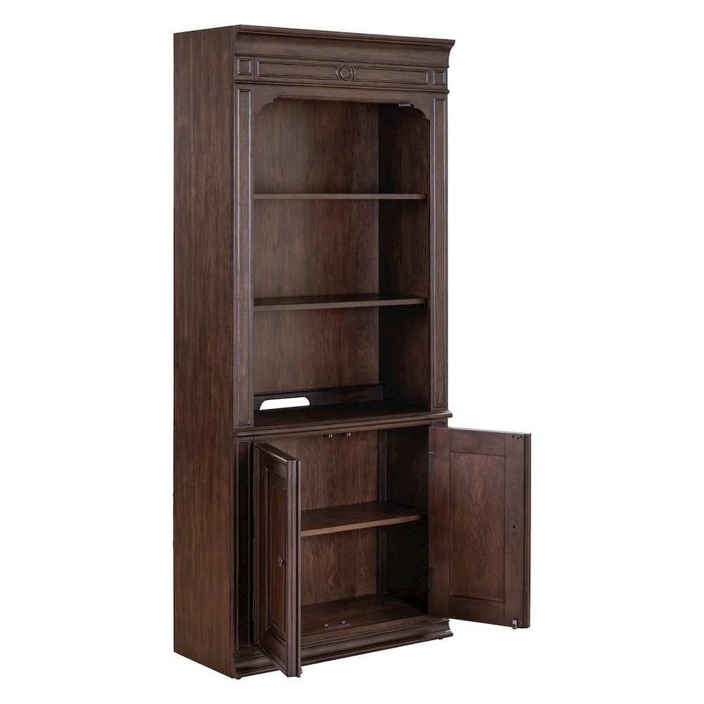 Bookcase Home Office Adjustable Shelves Display with Storage - Chateau Brown
