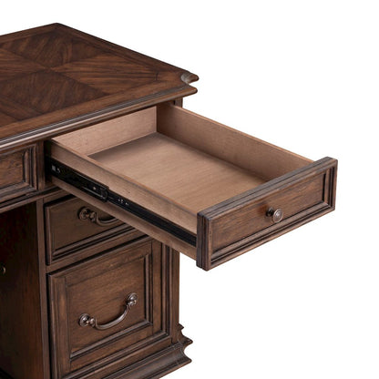 Executive Credenza Desk with Locking File Storage Drawers Home Office