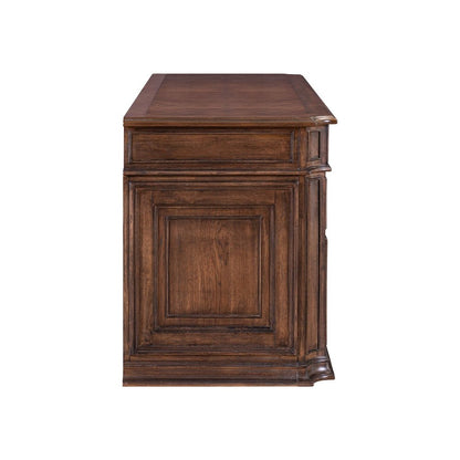 Executive Credenza Desk with Locking File Storage Drawers Home Office