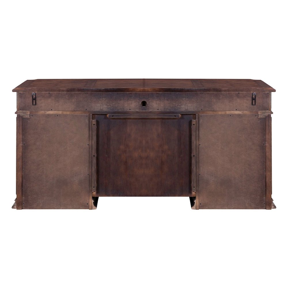 Executive Credenza Desk with Locking File Storage Drawers Home Office
