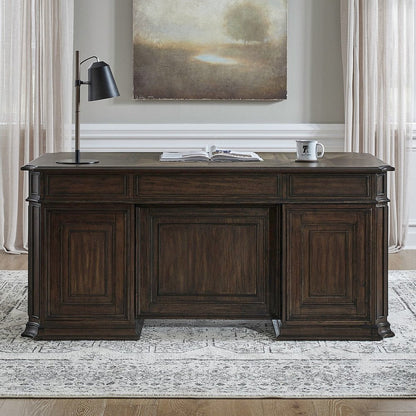 Executive Desk with Locking File Storage Drawers Home Office