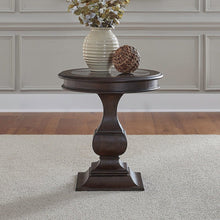 Providence Park Round End Table with Blue Stone Top for Living Room