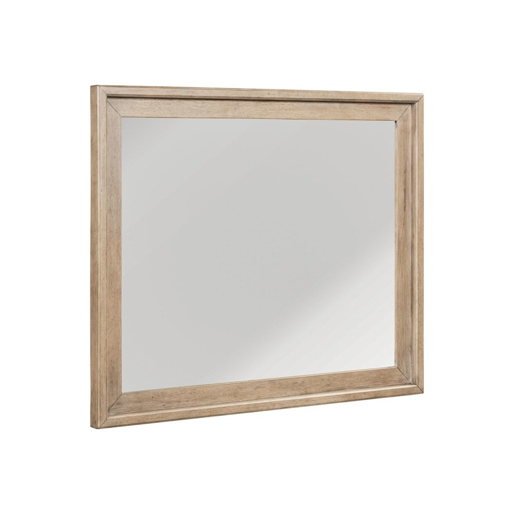 Proximity Place Landscape Square Mirror - Barley Buff Birch Wood Frame