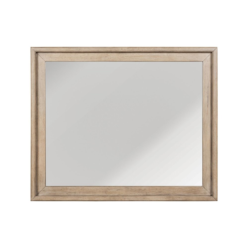 Proximity Place Landscape Square Mirror - Barley Buff Birch Wood Frame