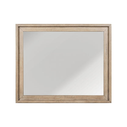 Proximity Place Landscape Square Mirror - Barley Buff Birch Wood Frame