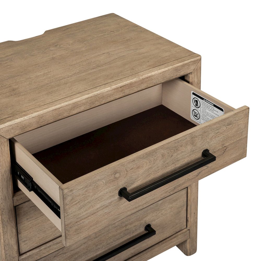 Proximity Place Bedroom Nightstand with AC USB Charging Station - Barley Buff