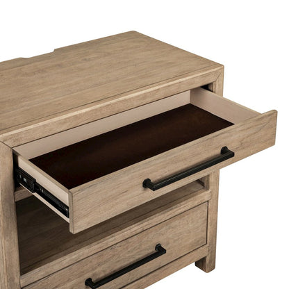 Proximity Place Bedside Chest with AC USB Charging Station - Barley Buff