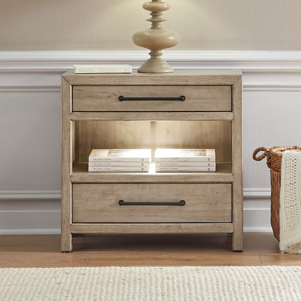 Proximity Place Bedside Chest with AC USB Charging Station - Barley Buff