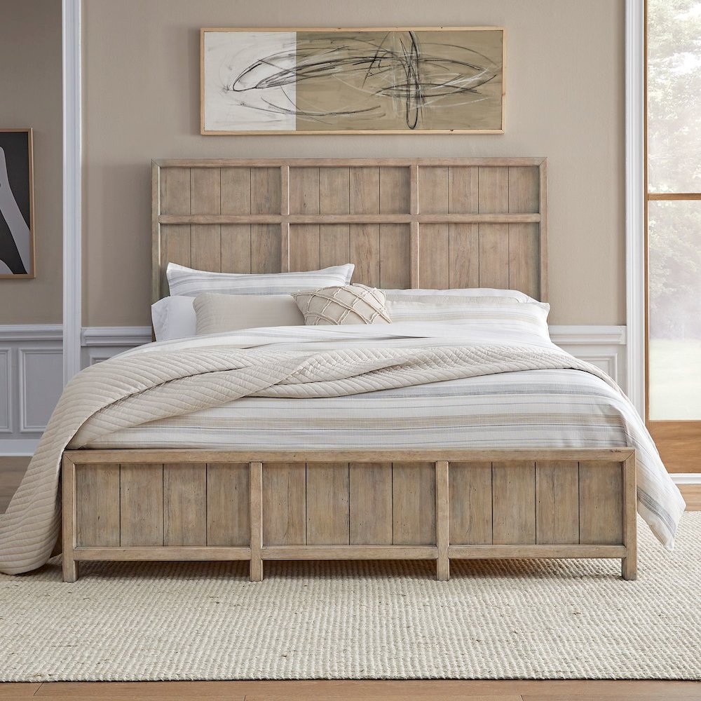 Proximity Place King Panel Bed - Barley Buff Birch Wood