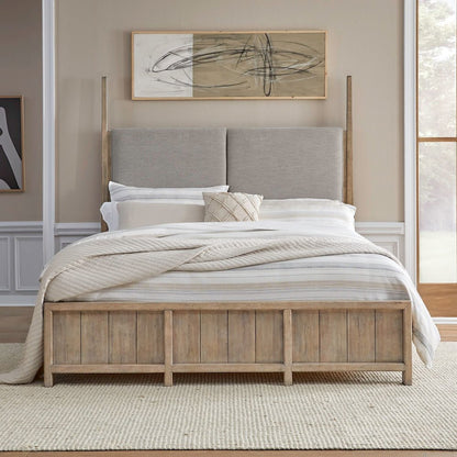 Proximity Place King Poster Bed - Barley Buff Birch Wood