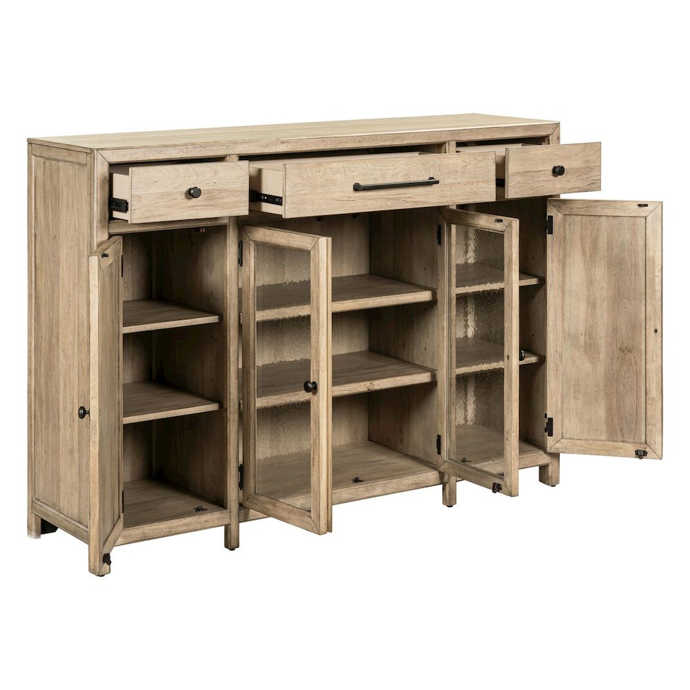 Proximity Place Buffet Cabinet - Removable Felt Silerware Tray, Storage & Glass