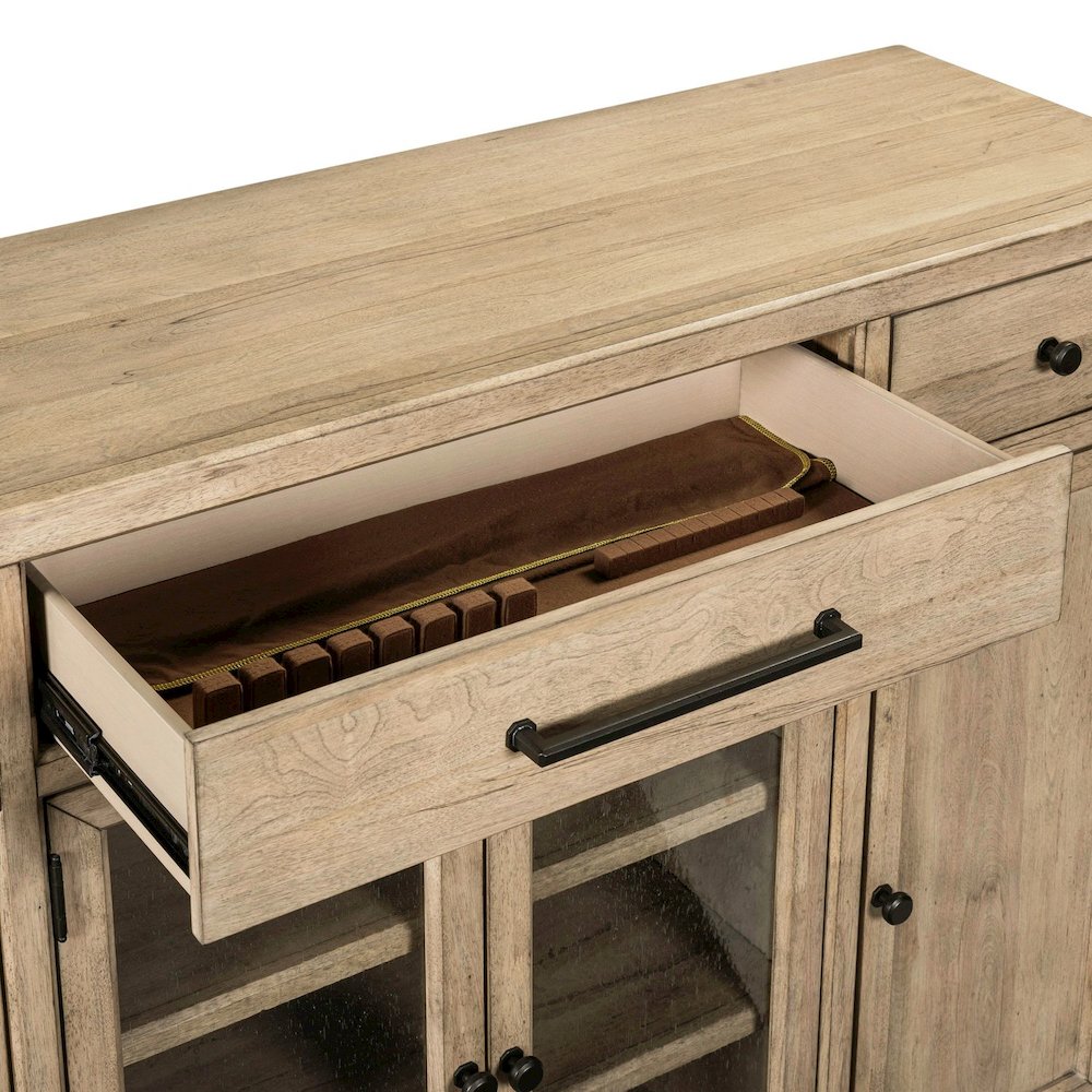 Proximity Place Buffet Cabinet - Removable Felt Silerware Tray, Storage & Glass