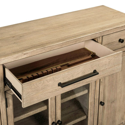 Proximity Place Buffet Cabinet - Removable Felt Silerware Tray, Storage & Glass
