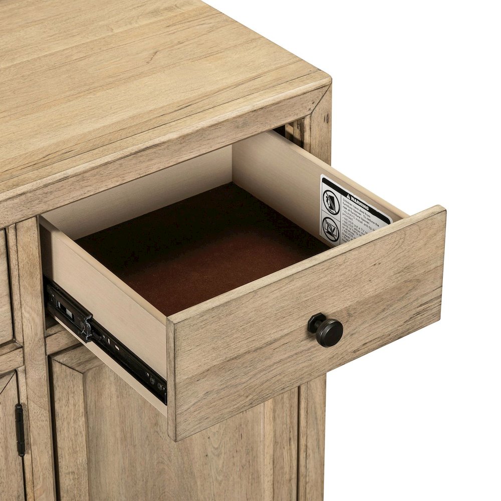 Proximity Place Buffet Cabinet - Removable Felt Silerware Tray, Storage & Glass