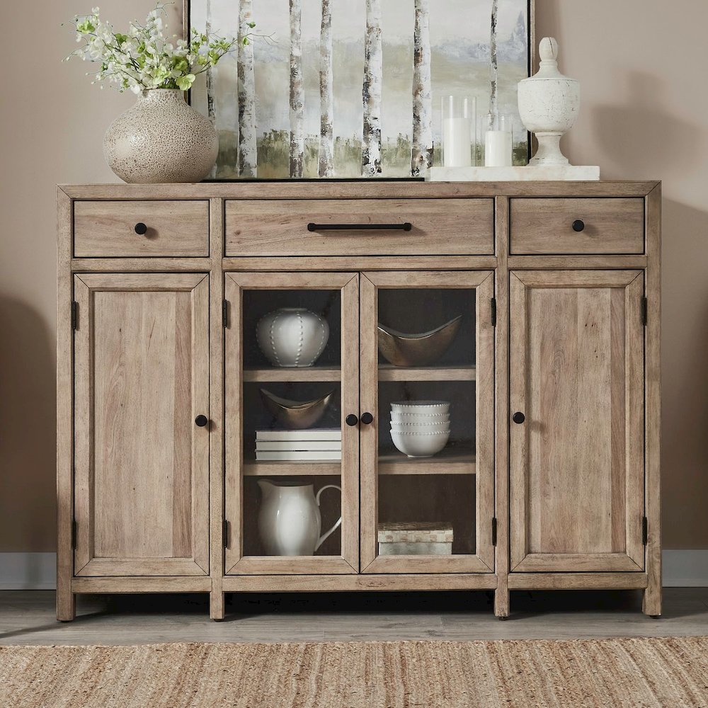 Proximity Place Buffet Cabinet - Removable Felt Silerware Tray, Storage & Glass