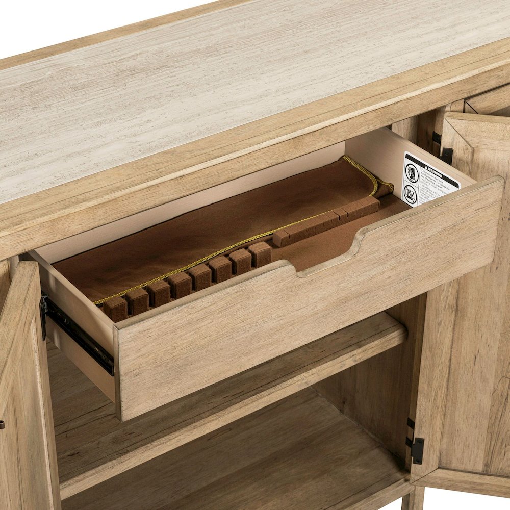 Proximity Place Accent Buffet Cabinet - Removable Felt Silerware Tray, Storage