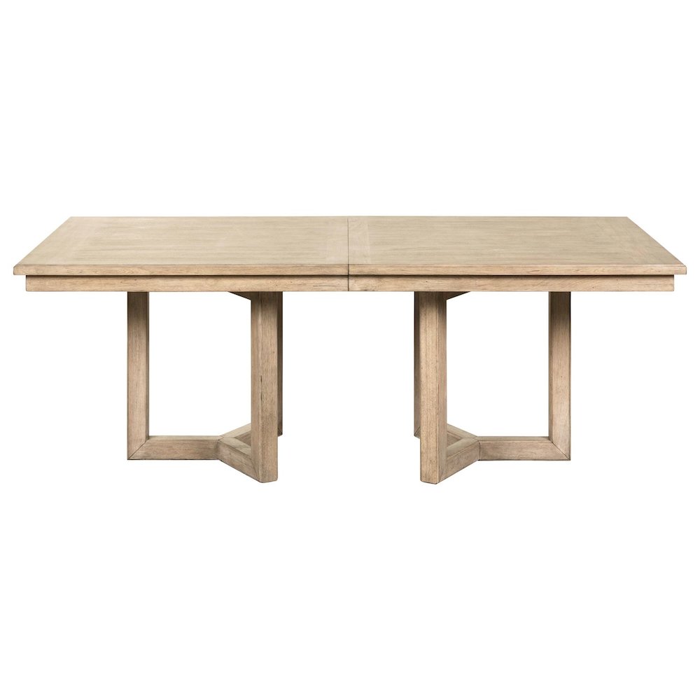 Proximity Place Double Pedestal Table with 18" Removable Leaf - Barley Buff