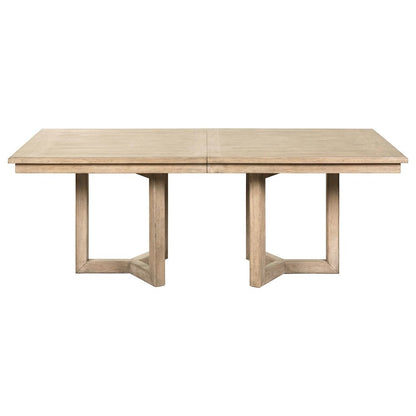 Proximity Place Double Pedestal Table with 18" Removable Leaf - Barley Buff