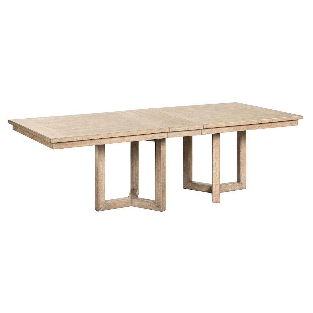 Proximity Place Double Pedestal Table with 18" Removable Leaf - Barley Buff