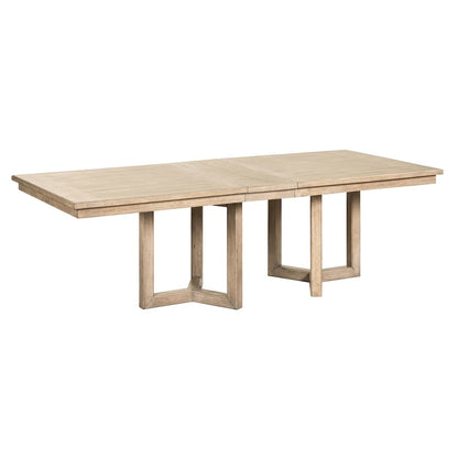 Proximity Place Double Pedestal Table with 18" Removable Leaf - Barley Buff