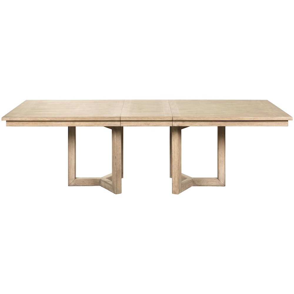 Proximity Place Double Pedestal Table with 18" Removable Leaf - Barley Buff