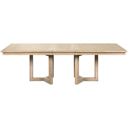Proximity Place Double Pedestal Table with 18" Removable Leaf - Barley Buff